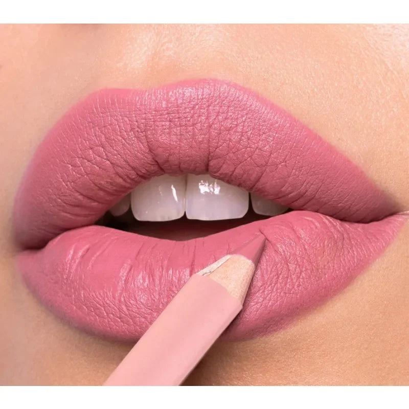 12Color Matte Lipliner Pink Lip Liner Pencil Waterproof Plumping Stain Lipstick Natural Nude  Outline Lips Contour Makeup girl