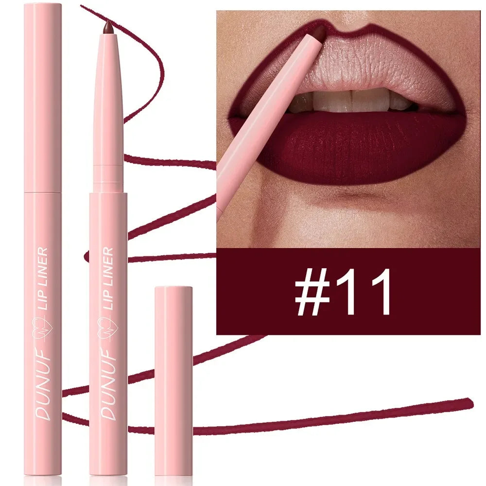 Tapered Nib Lip Liner Pencil Long-Lasting Matte Creamy Plumping Lip Stain Waterproof Natural Nude Brown Slim Lip Liner Makeup