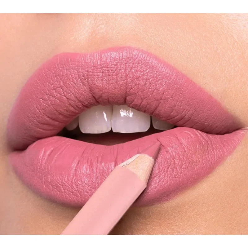 12Color Matte Lipliner Pink Lip Liner Pencil Waterproof Plumping Stain Lipstick Natural Nude  Outline Lips Contour Makeup girl