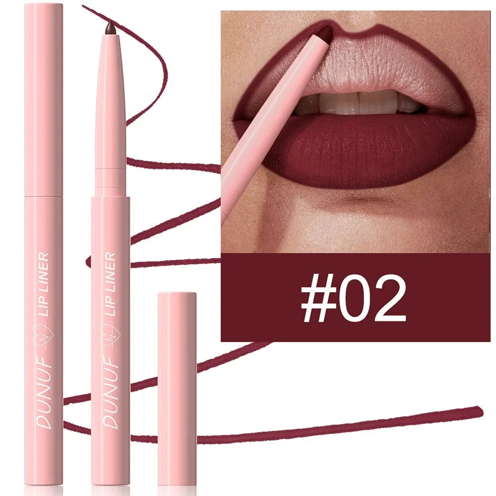 Tapered Nib Lip Liner Pencil Long-Lasting Matte Creamy Plumping Lip Stain Waterproof Natural Nude Brown Slim Lip Liner Makeup