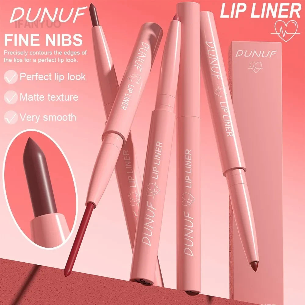 Tapered Nib Lip Liner Pencil Long-Lasting Matte Creamy Plumping Lip Stain Waterproof Natural Nude Brown Slim Lip Liner Makeup