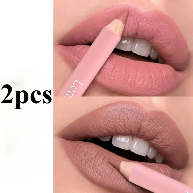 12Color Matte Lipliner Pink Lip Liner Pencil Waterproof Plumping Stain Lipstick Natural Nude  Outline Lips Contour Makeup girl