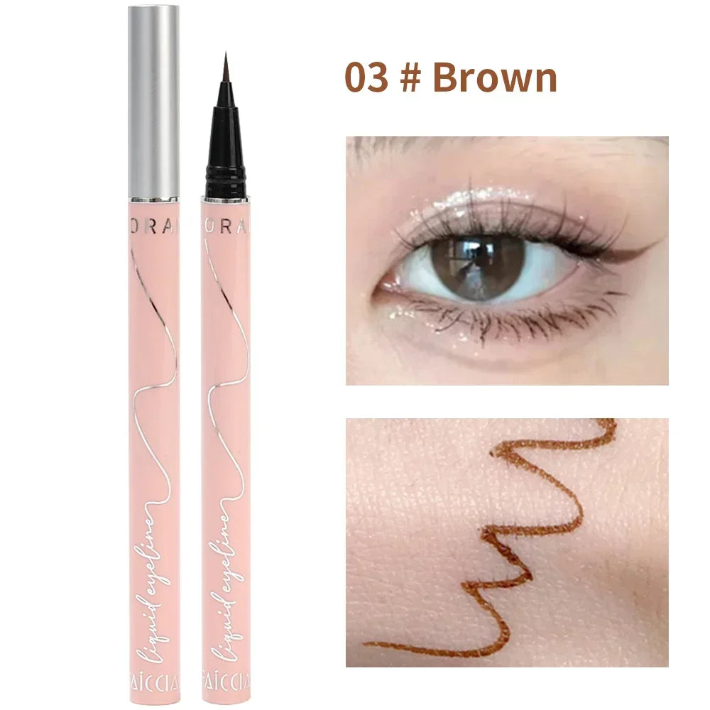 Ultra-thin Waterproof Liquid Eyeliner Korean Makeup for Women Quick Dry Smooth Eye Liner Long Last Lower Eyelash Pen Cosmetics