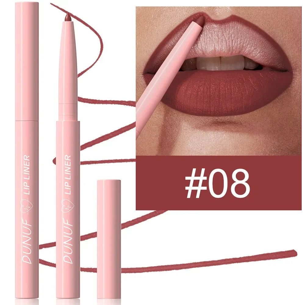 Tapered Nib Lip Liner Pencil Long-Lasting Matte Creamy Plumping Lip Stain Waterproof Natural Nude Brown Slim Lip Liner Makeup