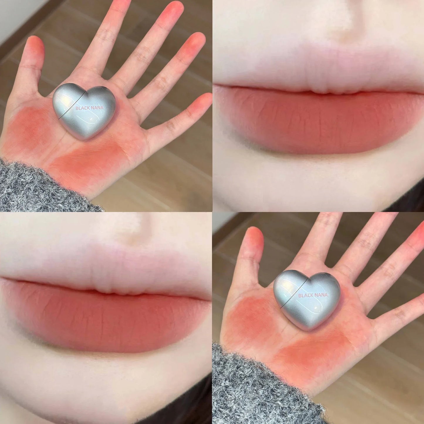 MYHO Heart Shape Mousse Matte Lipstick Liquid Lip Gloss Waterproof Long Lasting Women Heart Lip Tint Student Beauty Cosmetic