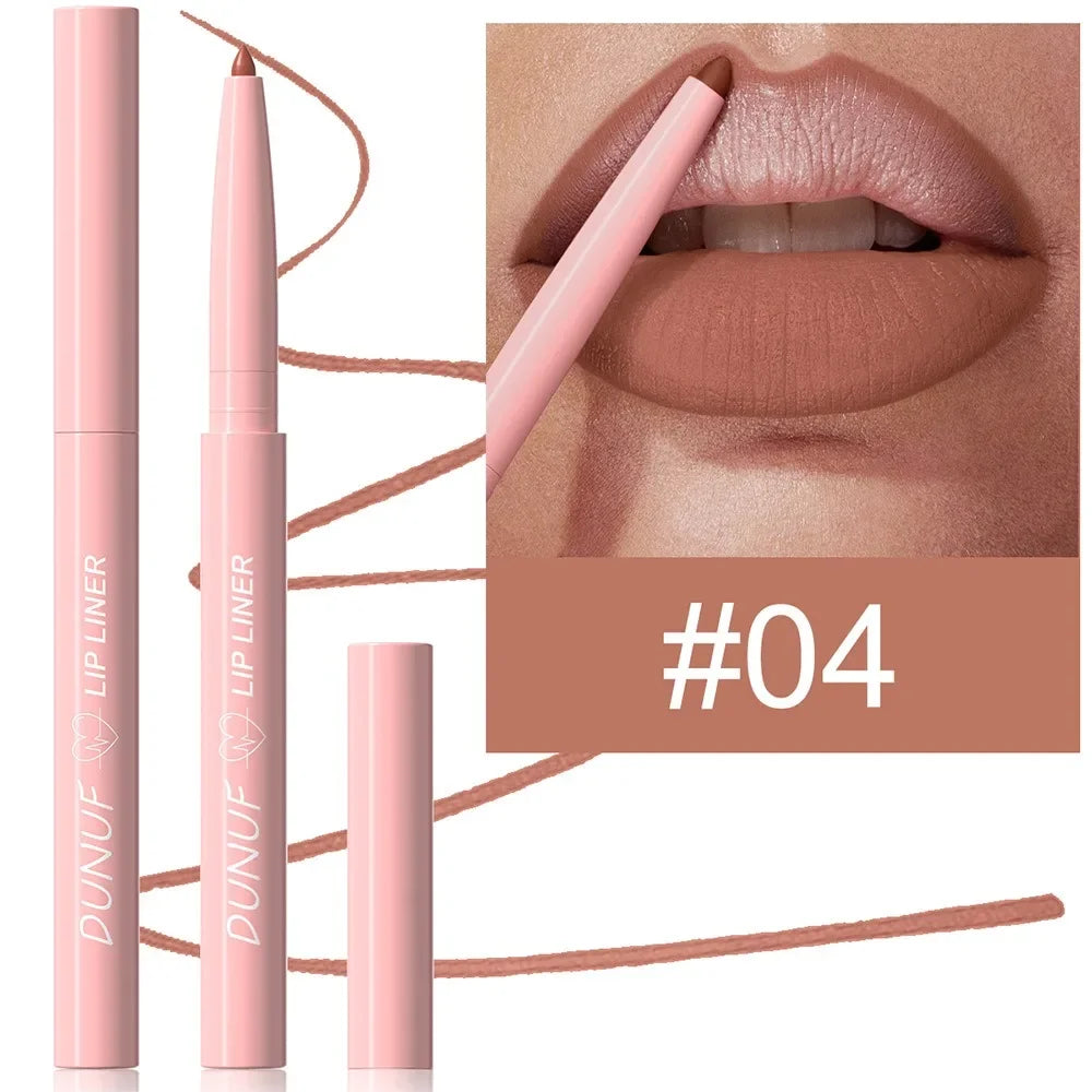 Tapered Nib Lip Liner Pencil Long-Lasting Matte Creamy Plumping Lip Stain Waterproof Natural Nude Brown Slim Lip Liner Makeup