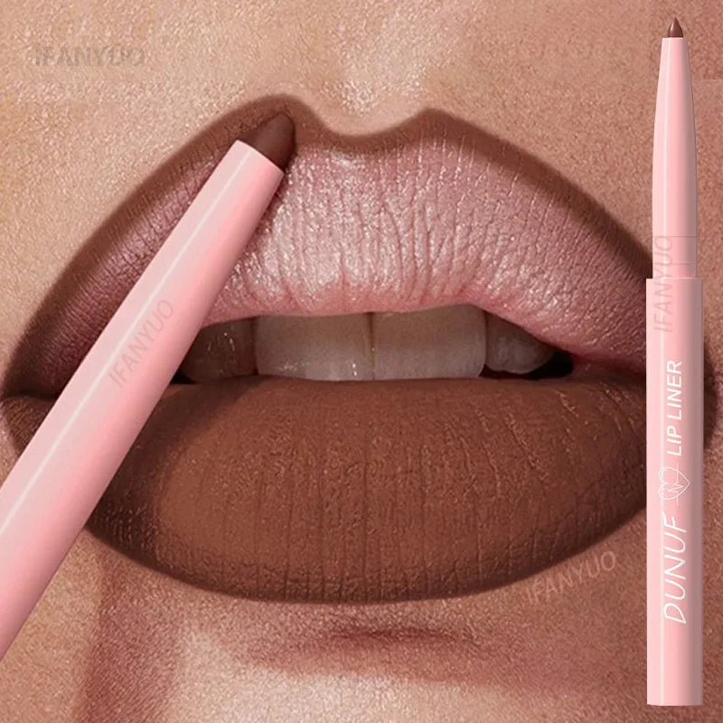 Tapered Nib Lip Liner Pencil Long-Lasting Matte Creamy Plumping Lip Stain Waterproof Natural Nude Brown Slim Lip Liner Makeup