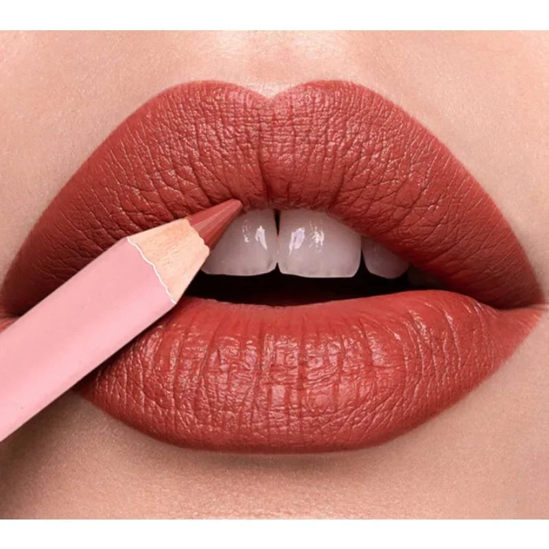 12Color Matte Lipliner Pink Lip Liner Pencil Waterproof Plumping Stain Lipstick Natural Nude  Outline Lips Contour Makeup girl