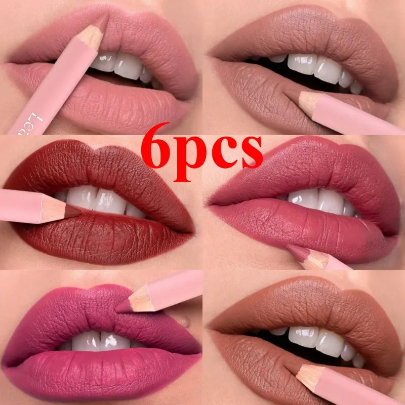 12Color Matte Lipliner Pink Lip Liner Pencil Waterproof Plumping Stain Lipstick Natural Nude  Outline Lips Contour Makeup girl