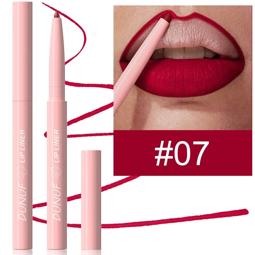 Tapered Nib Lip Liner Pencil Long-Lasting Matte Creamy Plumping Lip Stain Waterproof Natural Nude Brown Slim Lip Liner Makeup