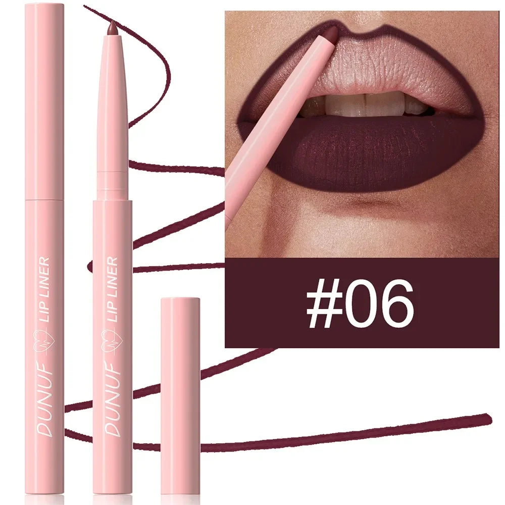 Tapered Nib Lip Liner Pencil Long-Lasting Matte Creamy Plumping Lip Stain Waterproof Natural Nude Brown Slim Lip Liner Makeup