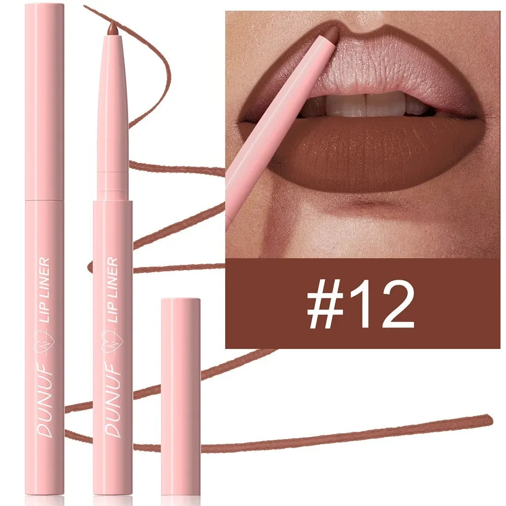 Tapered Nib Lip Liner Pencil Long-Lasting Matte Creamy Plumping Lip Stain Waterproof Natural Nude Brown Slim Lip Liner Makeup